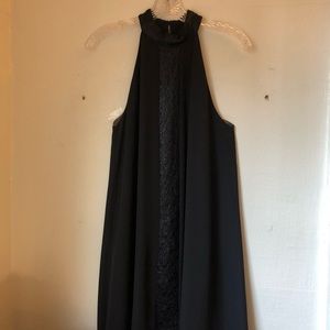 Evening black halter dress
